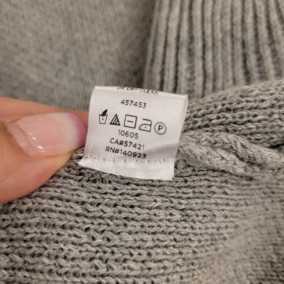 LOFT gray open cardigan with ruffle sleeves 100% Cotton Sz M - Picture 8 of 8